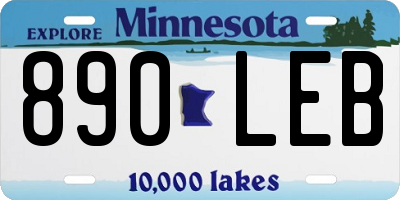 MN license plate 890LEB