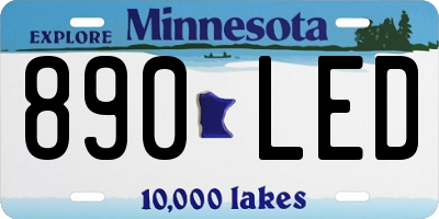 MN license plate 890LED