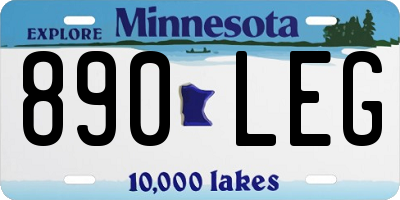MN license plate 890LEG