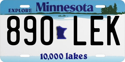 MN license plate 890LEK