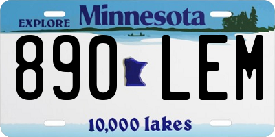 MN license plate 890LEM