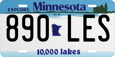 MN license plate 890LES