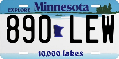 MN license plate 890LEW
