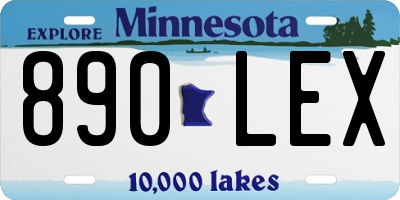 MN license plate 890LEX