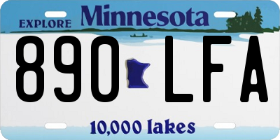 MN license plate 890LFA