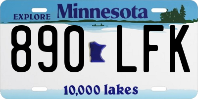 MN license plate 890LFK