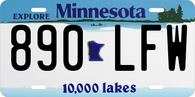 MN license plate 890LFW