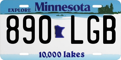 MN license plate 890LGB