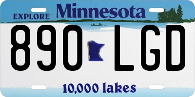 MN license plate 890LGD