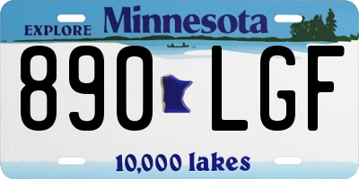 MN license plate 890LGF