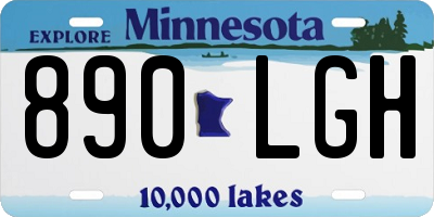 MN license plate 890LGH