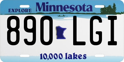MN license plate 890LGI