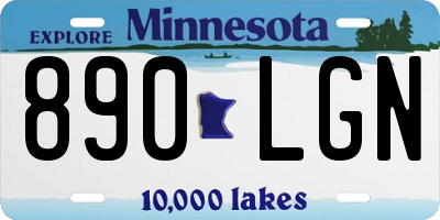 MN license plate 890LGN