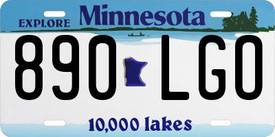 MN license plate 890LGO