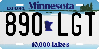 MN license plate 890LGT