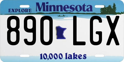 MN license plate 890LGX