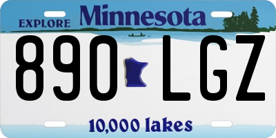 MN license plate 890LGZ