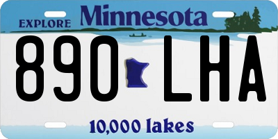 MN license plate 890LHA