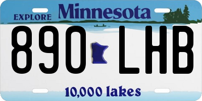 MN license plate 890LHB