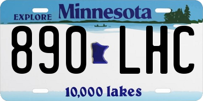 MN license plate 890LHC