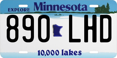 MN license plate 890LHD