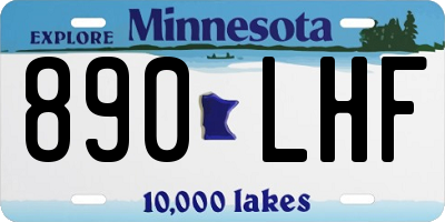 MN license plate 890LHF