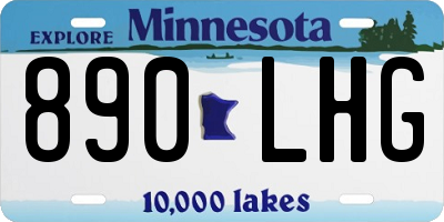 MN license plate 890LHG