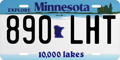 MN license plate 890LHT
