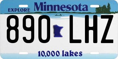 MN license plate 890LHZ