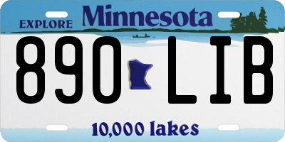 MN license plate 890LIB