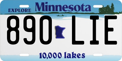 MN license plate 890LIE