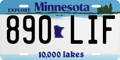 MN license plate 890LIF