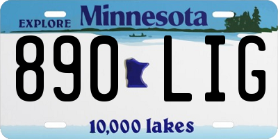 MN license plate 890LIG