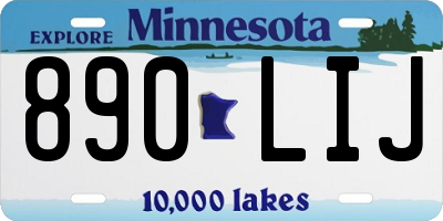 MN license plate 890LIJ