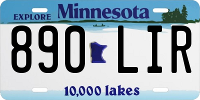 MN license plate 890LIR