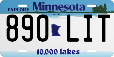 MN license plate 890LIT