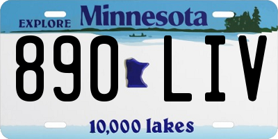 MN license plate 890LIV