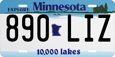 MN license plate 890LIZ