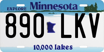 MN license plate 890LKV