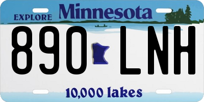 MN license plate 890LNH