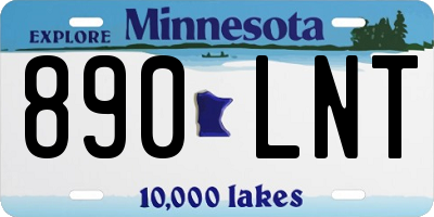 MN license plate 890LNT