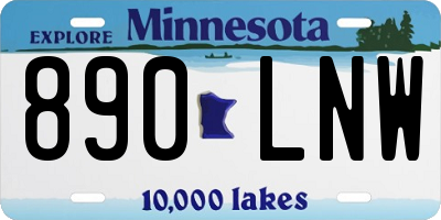 MN license plate 890LNW