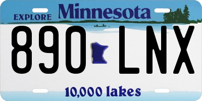 MN license plate 890LNX