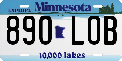 MN license plate 890LOB
