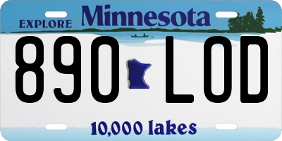 MN license plate 890LOD