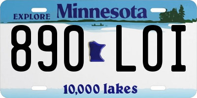 MN license plate 890LOI