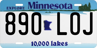 MN license plate 890LOJ