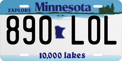 MN license plate 890LOL