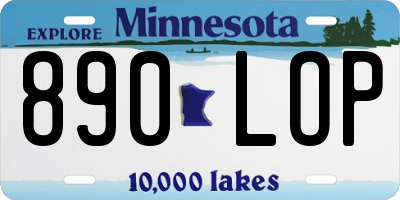 MN license plate 890LOP