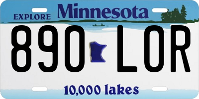 MN license plate 890LOR